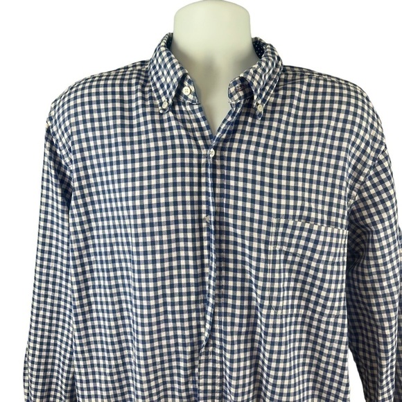 J McLaughlin Men’s Blue White Check Button Down Long Sleeve Shirt XL EUC - Picture 2 of 6